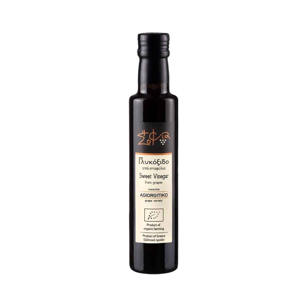 Wisdom Of Nature: Organic Red Grape Sweet Vinegar From Agiorgitiko Variety (Glass Bottle -250ml)