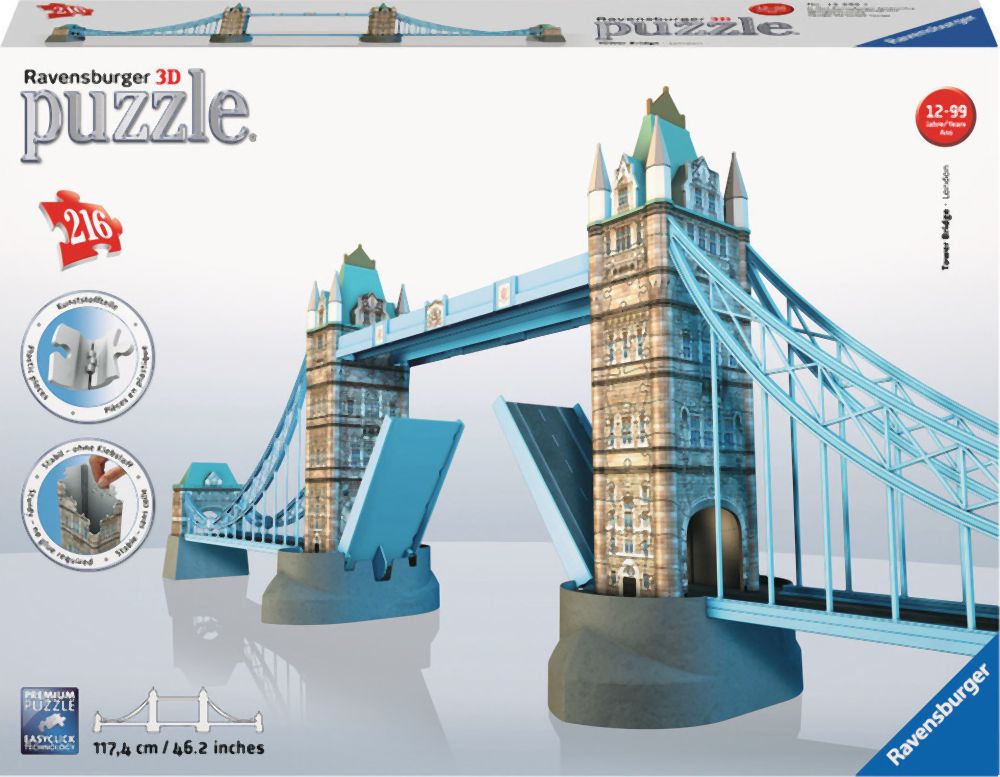 Ravensburger 3D Puzzle: London Tower Bridge Building - Maxi (216pcs) (12559)