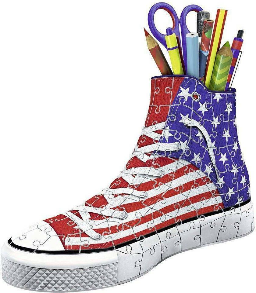 Ravensburger 3D Puzzle: Sneaker American Flag Pen Holder with Candle (108 pcs) (12549)