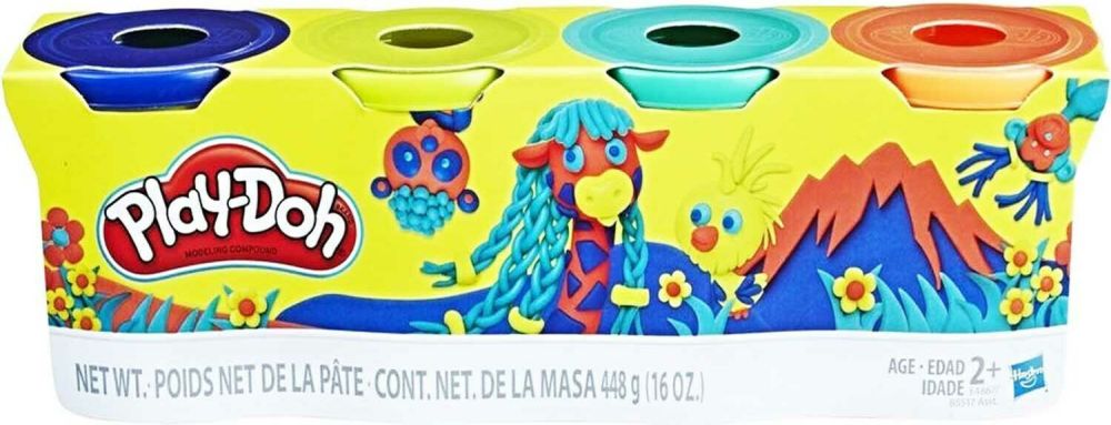 Hasbro Play-Doh Wild Color Tubs (Pack of 4) (E4867)