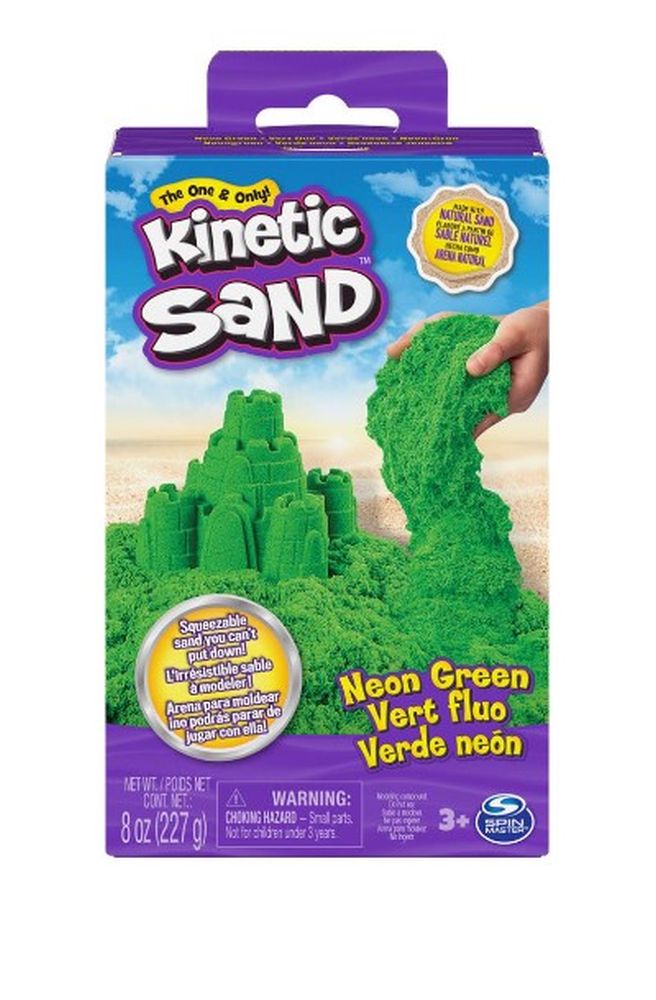 Spin Master Kinetic Sand - Neon Green Basic Sand 8oz box (20138720)