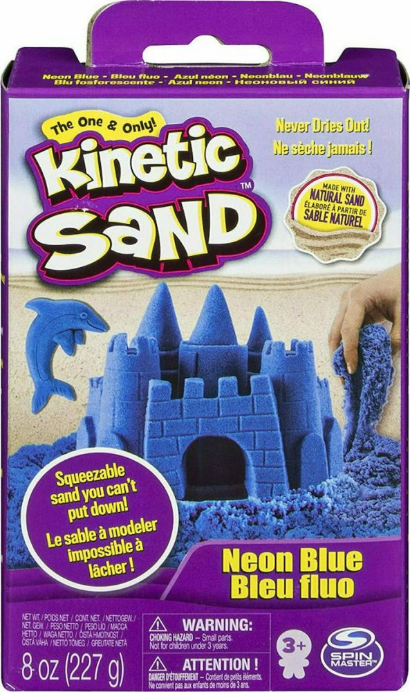 Spin Master Kinetic Sand - Neon Blue Basic Sand 8oz box (20138719)