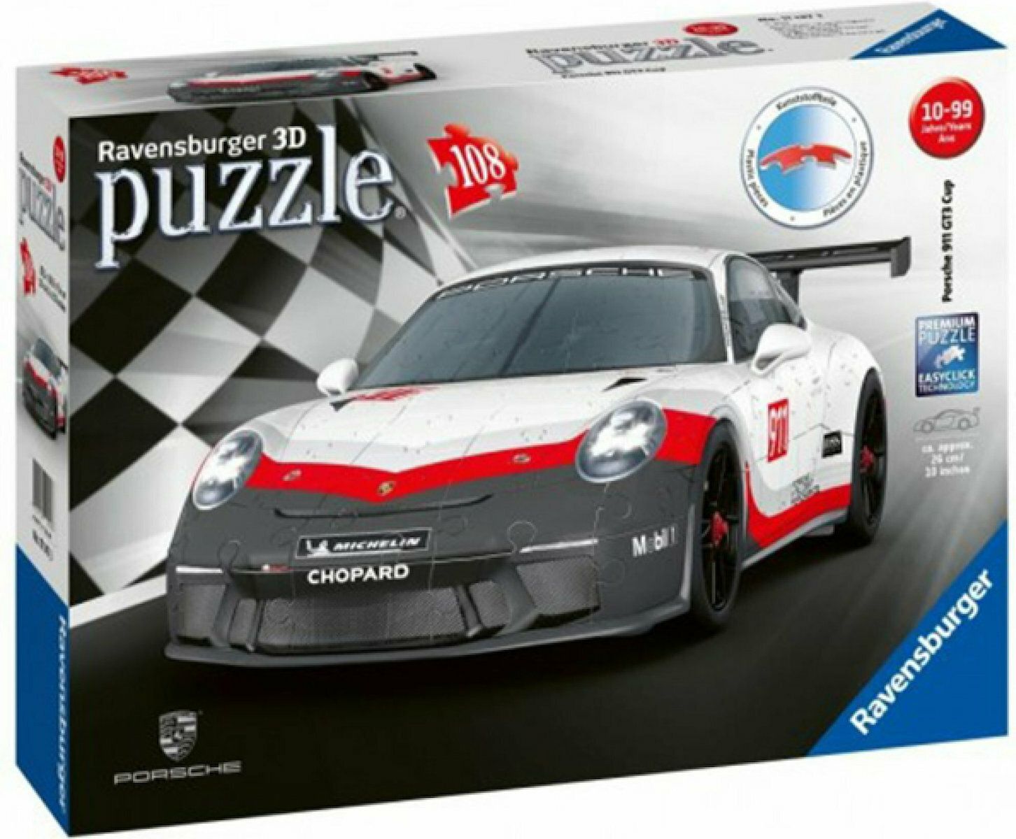Ravensburger 3D Puzzle: Porche 911 GT3 Cup (108pcs) (11147)