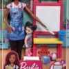 Mattel Barbie You Can be Anything - Dark Skin Doll Art Teacher with Brunette kid Doll (GJM30)