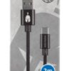 Spartan Gear - Double Sided USB Cable (Type C) (length: 2m - compatible with playstation 5, xbox series x/s, tablet, mobile) (colour: Black)