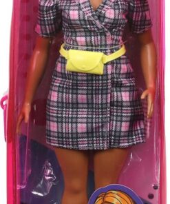 Mattel Barbie Doll - Fashionistas #161 - Puff Sleeve Plaid Blazer Dress Curvy Doll (GRB53)