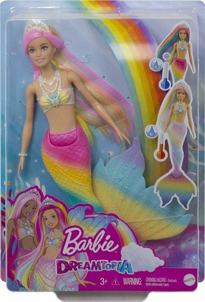 Mattel Barbie Dreamtopia: Rainbow Magic Mermaid Colour Change Doll (GTF89)