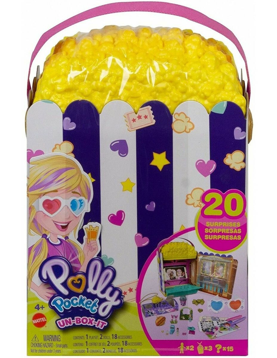 Mattel Polly Pocket: Un-Box-It Playset - Popcorn Shape Box (GVC96)
