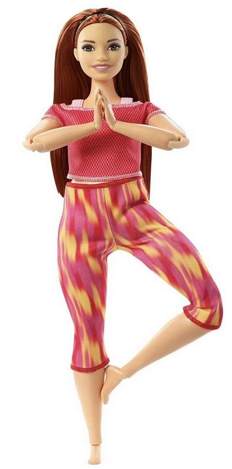 Mattel Barbie: Made to Move - Pink Dye Pants Red Hair Curvy Doll (GXF07)