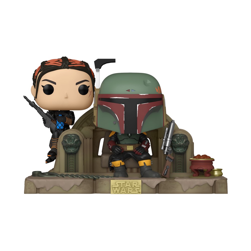 Funko Pop! Television Moments: Star Wars The Mandalorian - Boba Fett and Fennec on Throne #486 Vinyl Figures