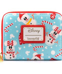 Loungefly Disney Seasonal Snowman Minnie Mickey Aop Zip Around Wallet (WDWA1785)