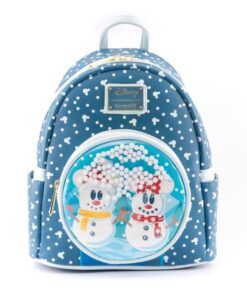 Loungefly Disney Snowman Minnie Mickey Snow Globe Mini Backpack (WDBK1850)