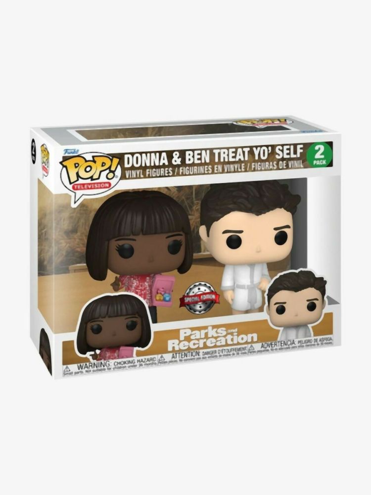 Funko Pop! 2-Pack Television: Parks and Recreation - Donna Ben Treat Yo Self (Special Edition) Vinyl Figures
