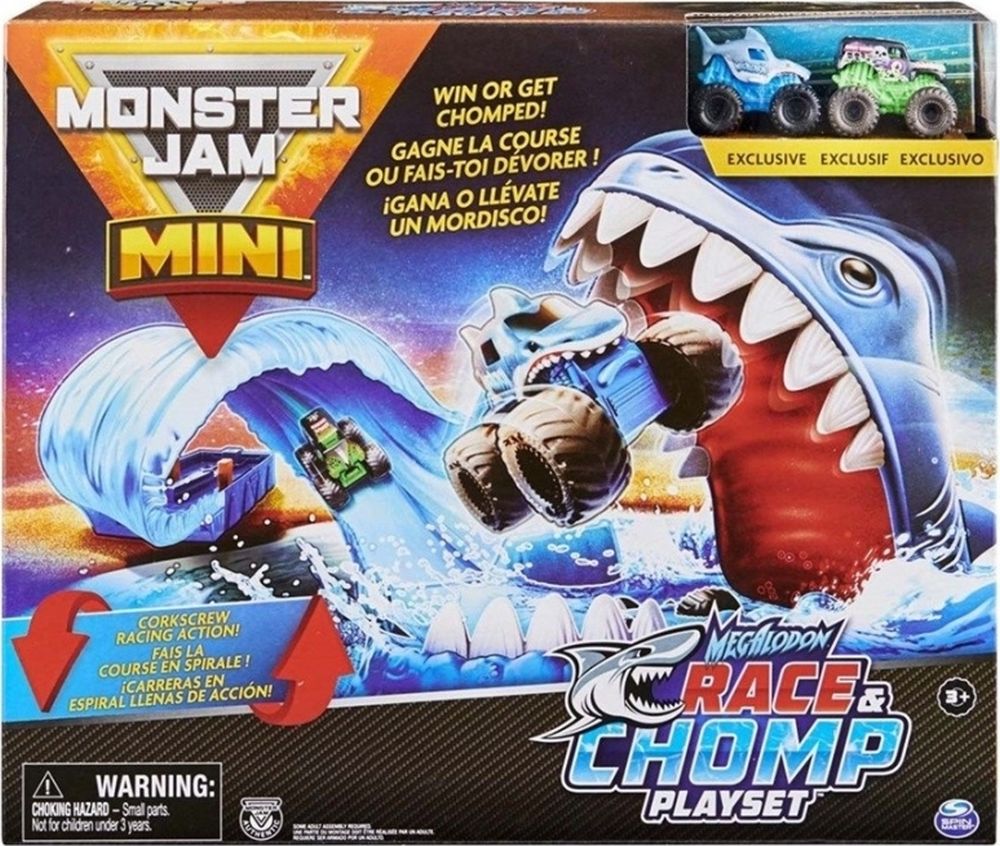Spin Master Monster Jam Mini: Megalodon Race Chomp Playset 1:80 (6060718)