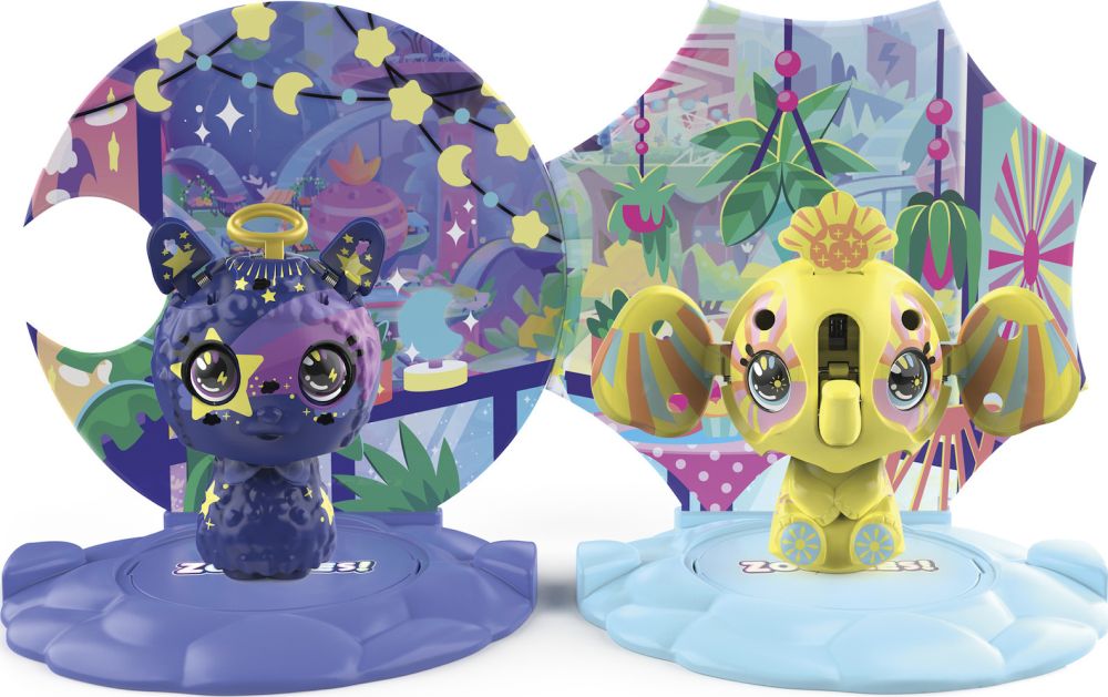 Spin Master Zoobles!: Zoobles Happitat Opposite Obsessed Starlight Llama Sunshine Elephant (2-Pack) (20135094)