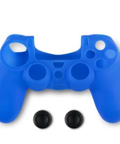 Spartan Gear - Controller Silicon Skin Cover and Thumb Grips (compatible with playstation 4) (colour: Blue)