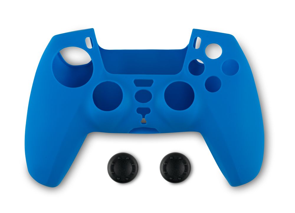 Spartan Gear - Controller Silicon Skin Cover and Thumb Grips (compatible with playstation 5) (colour: Blue)