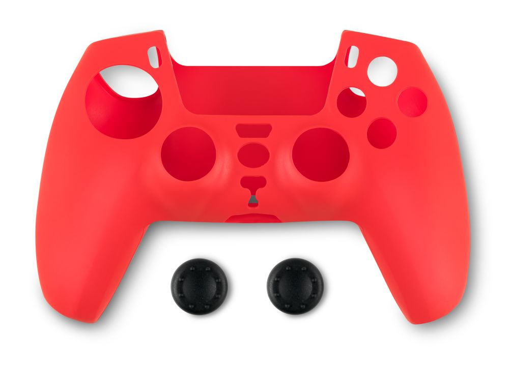 Spartan Gear - Controller Silicon Skin Cover and Thumb Grips (compatible with playstation 5) (colour: Red)