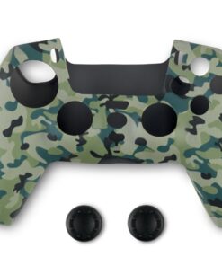 Spartan Gear - Controller Silicon Skin Cover and Thumb Grips (compatible with playstation 5) (colour: Green Camo)