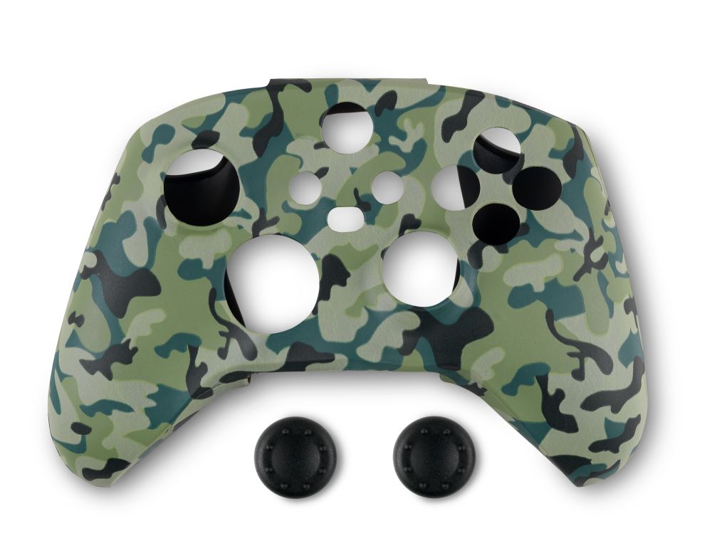 Spartan Gear - Controller Silicon Skin Cover and Thumb Grips (compatible with xbox series x/s) (colour: Green Camo)