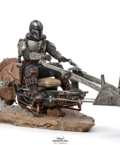 Iron Studios Deluxe: The Mandalorian - Mando on Speederbike Art Scale Statue (1/10) (LUCSWR48721-10)