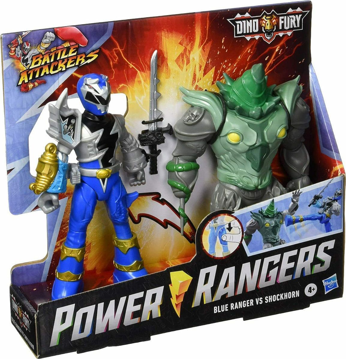 Hasbro Power Rangers Dino Fury: Battle Attacker - Blue Ranger Shockhorn (F1603)