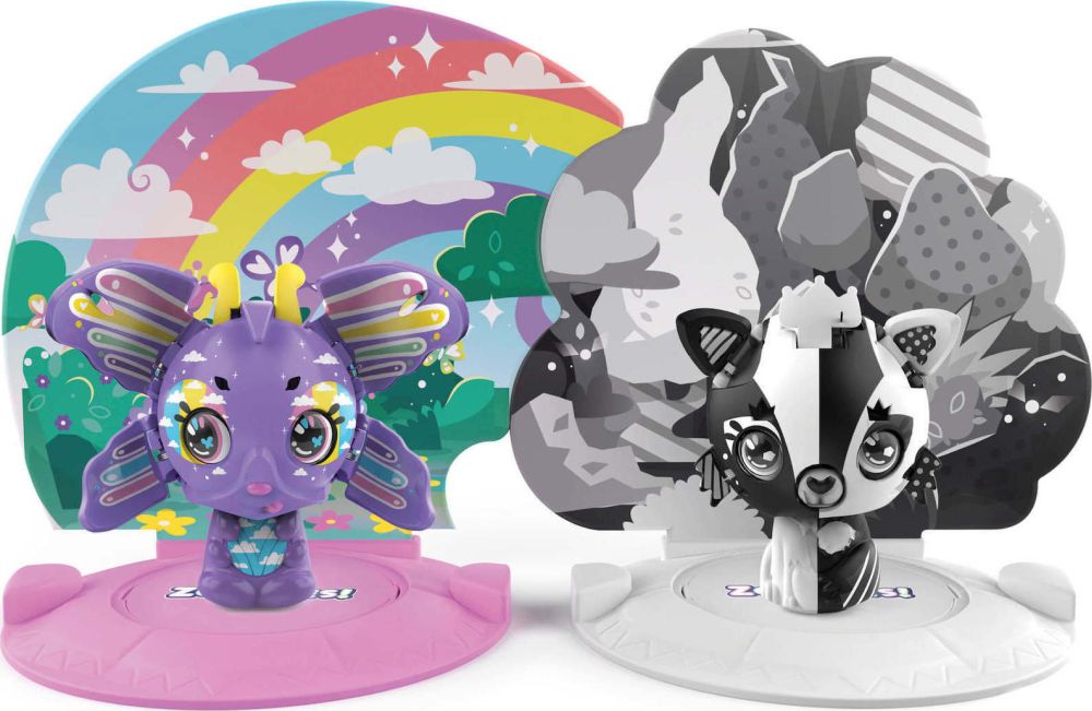 Spin Master Zoobles!: Zoobles Happitat Opposite Obsessed Butterfly Black White Fox (2-Pack) (20135095)