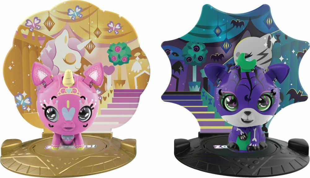 Spin Master Zoobles!: Zoobles Happitat Opposite Obsessed Sweet Unicorn Spooky Tiger (2-Pack) (20135096)