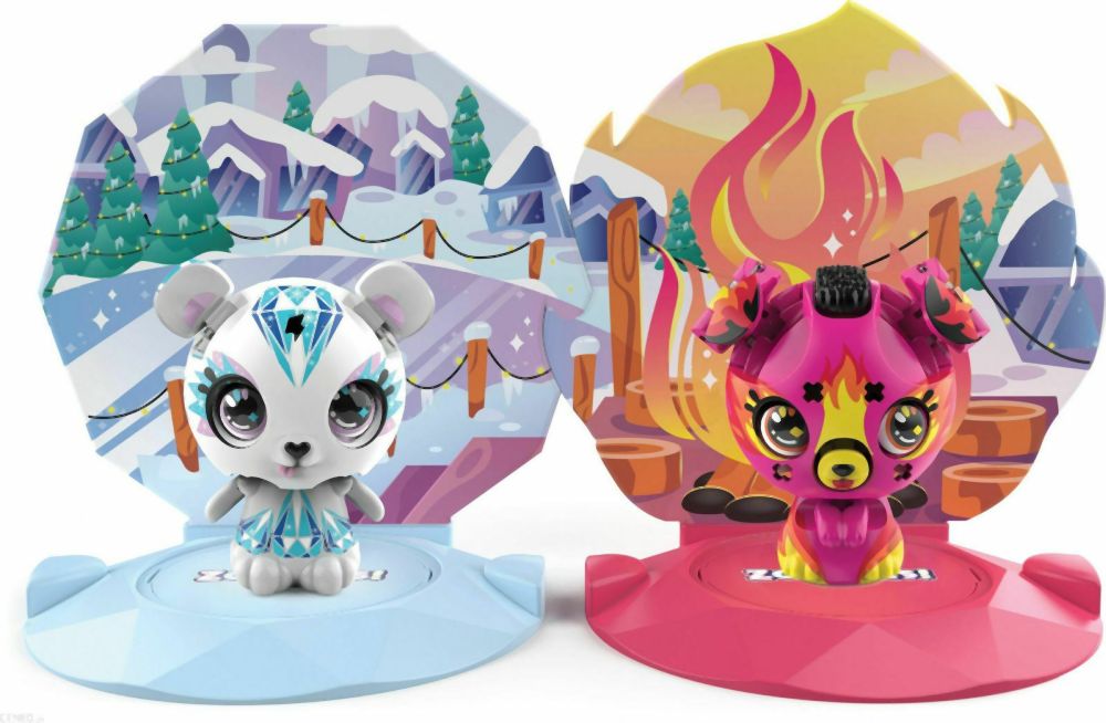 Spin Master Zoobles!: Zoobles Happitat Opposite Obsessed Icy Polar Bear Firey Puppy (2-Pack) (20133140)