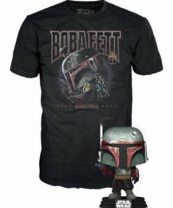 Funko Pop!  Tee (Adult): Disney Star Wars The Mandalorian - Boba Fett Bobble-Head Vinyl Figure and T-Shirt (M)