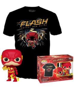 Funko Pop!  Tee (Adult): DC The Flash Fastest Man Alive - The Flash (Glows in the Dark) Vinyl Figure  T-Shirt (M)