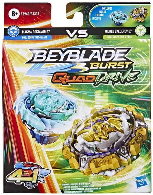 Hasbro Beyblade Burst: Quad Drive 4 in 1 - Magma Roktavor R7 VS Gilded Balderov B7 (F3963)