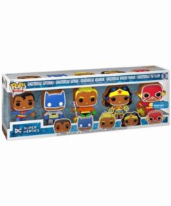 Funko Pop! 5-Pack Heroes: DC Super Heroes - Gingerbread Superman / Gingerbread Batman / Gingerbread Aquaman / Gingerbread Wonder Woman / Gingerbread The Flash (Special Edition) Vinyl Figures