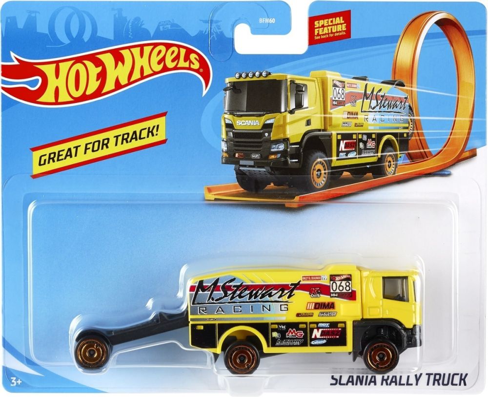 Mattel Hot Wheels Track Stars - Scania Rally Truck (Yellow) (GKC33)