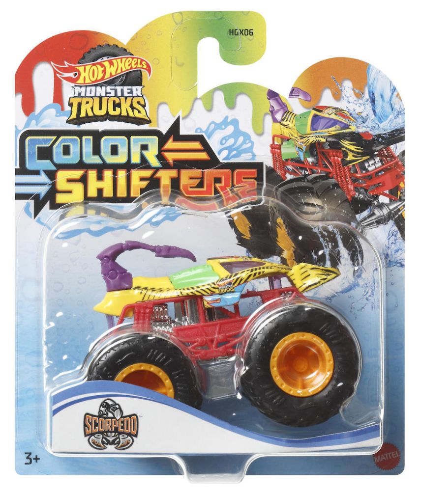 Mattel Hot Wheels: Monster Trucks Color Shifters - Scorpedo Vehicle (HMH32)