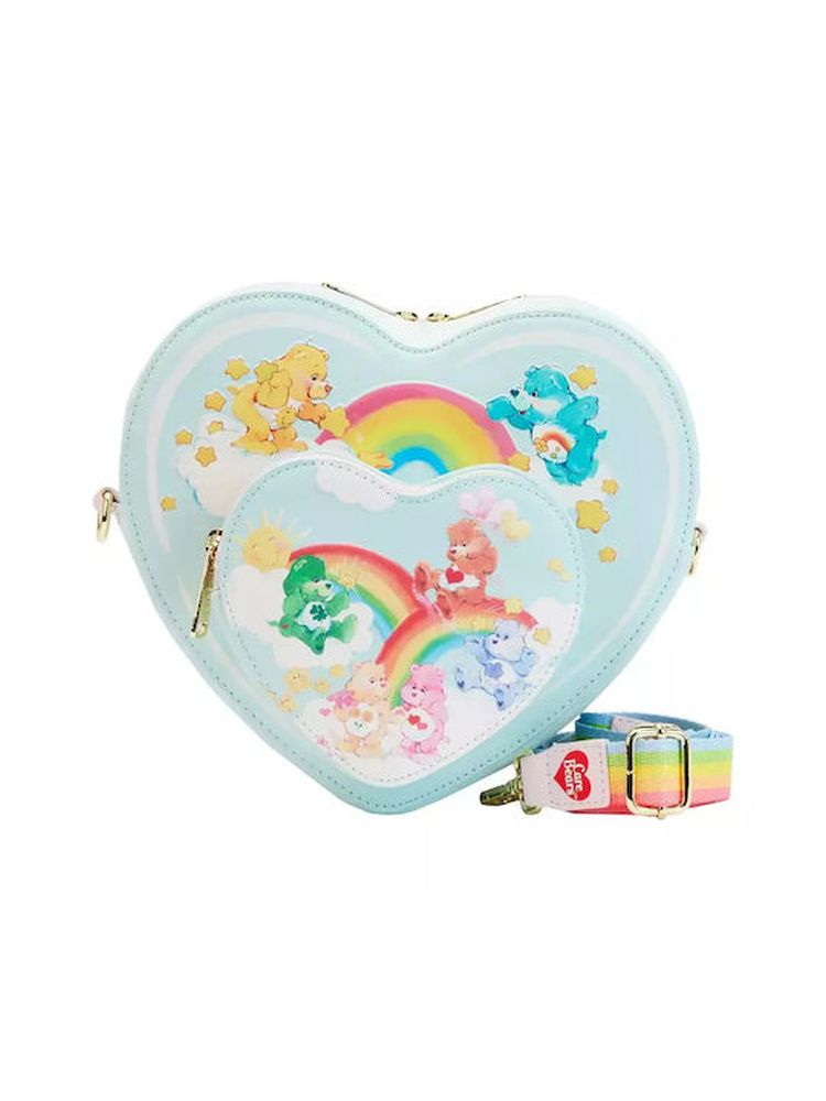 Loungefly Care Bears - Heart Cloud Party Rainbow Strap Crossbody Bag (CBTB0006)