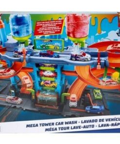 Mattel Hot Wheels City: Mega Tower Car Wash Color Shifters Playset (HDP05)