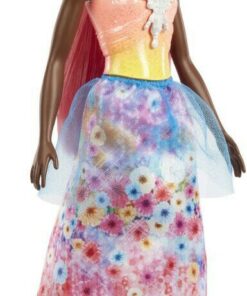 Mattel Barbie Dreamtopia: Princess Dark Skin Doll with Light-Pink Hair (HGR14)