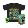 Funko Pocket Pop!  Tee (Child): Minecraft - Blue Creeper (Glows in the Dark) Vinyl Figure  T-Shirt (S)