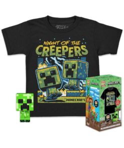 Funko Pocket Pop!  Tee (Child): Minecraft - Blue Creeper (Glows in the Dark) Vinyl Figure  T-Shirt (XL)