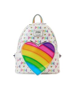 Loungefly Lisa Frank - Logo Heart Detachable Rainbow Bag Mini Backpack (LSFBK0005)
