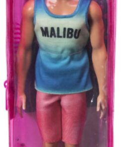 Mattel Barbie Ken Doll - Fashionistas #192 Blue Ombre Malibu Tank, Red Shorts Vitiligo Doll (HBV26)