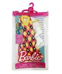 Mattel Barbie: Fashion Pack Diamond Pattern Dress With Yellow And Pink (HJT17)