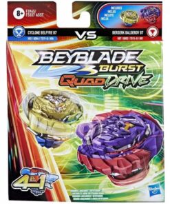 Hasbro Beyblade Burst: Quad Drive 4 in 1 - Cyclone Belfyre B7 VS Berserk Balderov B7 (F3965)