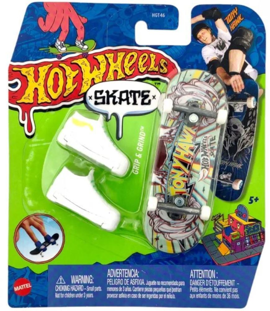 Mattel Hot Wheels Skate Fingerboard and Shoes: Tony Hawk - Grip Grind (HNG39)
