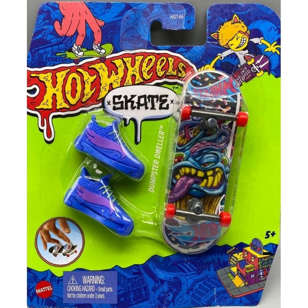 Mattel Hot Wheels: Skate - Dumpster Dweller Challenge Accepted Fingerboard Set (HNG44)