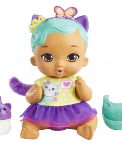 Mattel My Garden Baby - Feed And Change Kitten Doll (Light Blue Hair) (HHL22)