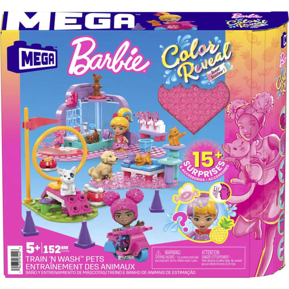 Mattel Mega Barbie: Color Reveal - Train N Wash Pets (HHP89)