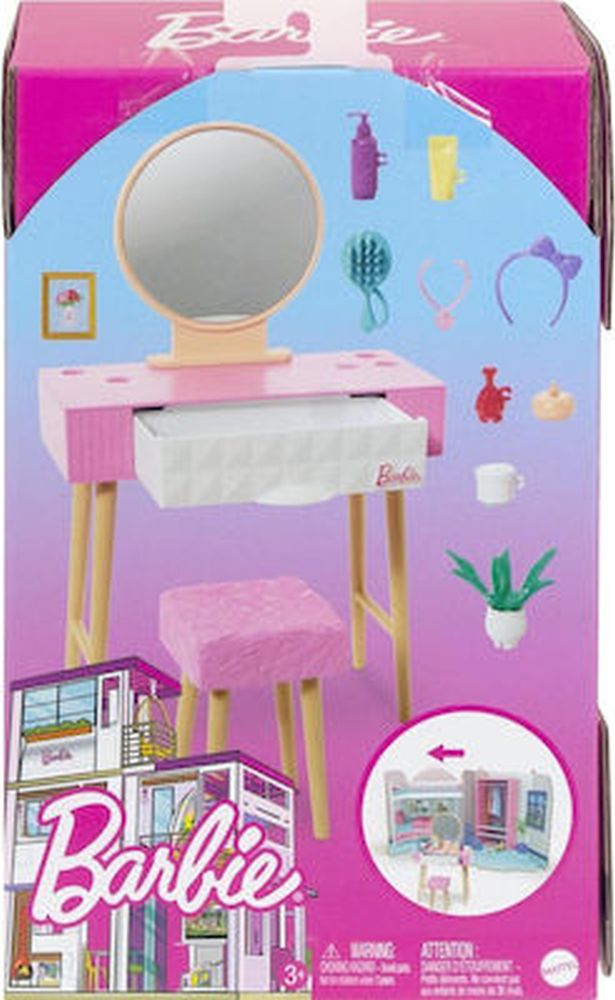 Mattel Barbie: Furniture and Accessory Pack - Vanity Theme (HJV35)