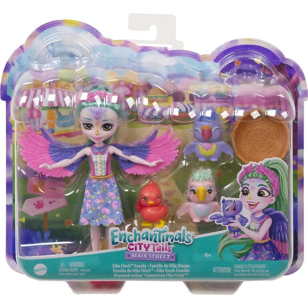 Mattel Enchantimals: City Tails Main Street - Filia Finch Family (HKN15)